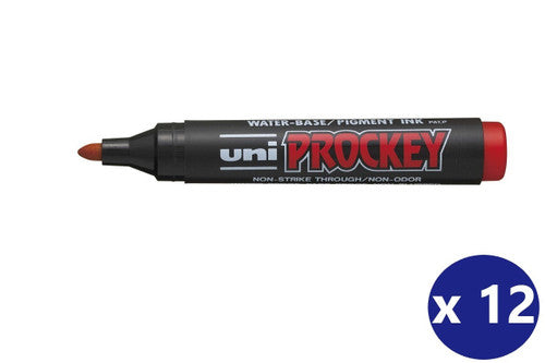 Uni Prockey Marker Bullet Tip 1.8mm Red Box of 12