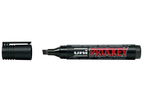 Uni Prockey PM-126 Permanent Marker Chisel Tip 5.7mm Black Box of 12