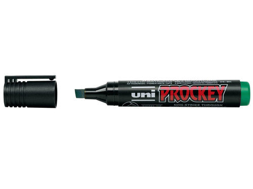 Uni Prockey PM-126 Permanent Marker Chisel Tip 5.7mm Green Box of 12