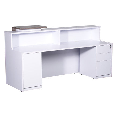 Rapidline Urban Reception Counter 2200 x 800mm Natural White / Driftwood