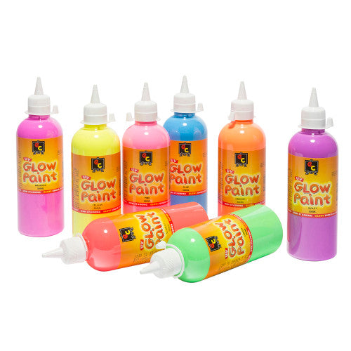 Educational Colours UV Glow Paint 500ml Assorted Colours Set of 8