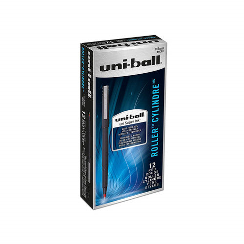 Uni-Ball Micro UB-120 Liquid Ink Rollerball Pen 0.5mm Red Box of 12 - image 1