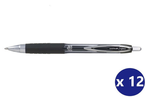 Uni-Ball Signo 207 UMN-207B Gel Ink Rollerball Pen Retractable 1.0mm Black Box of 12 - image 1