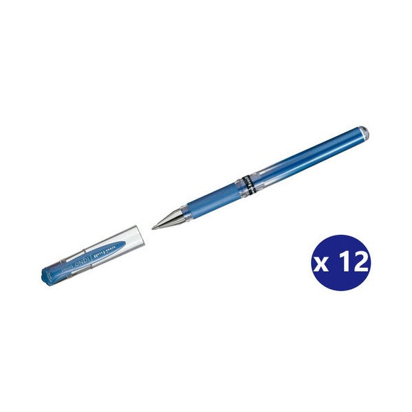 Uni-Ball Signo Broad UM-153M Gel Ink Rollerball Pen 1.0mm Metallic Blue Box of 12 - image 1