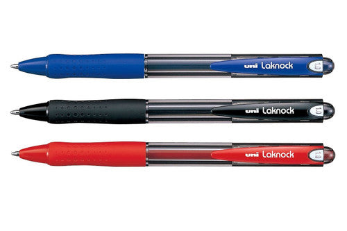 Box of 12 Uni Laknock SN-100 black ballpoint pens, 1.0mm medium tip