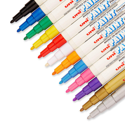 Uni Paint Permanent Marker 1.2mm Bullet Tip Silver Box of 12 - image 3