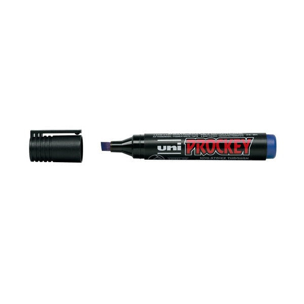 Uni Prockey PM-126 Permanent Marker Chisel Tip 5.7mm Blue Box of 12 - image 2