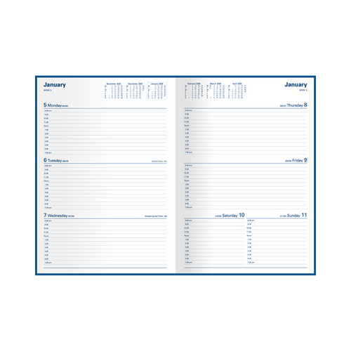 Collins Kingsgrove Diary 2026 341.P59 A4 Week to a View Blue
