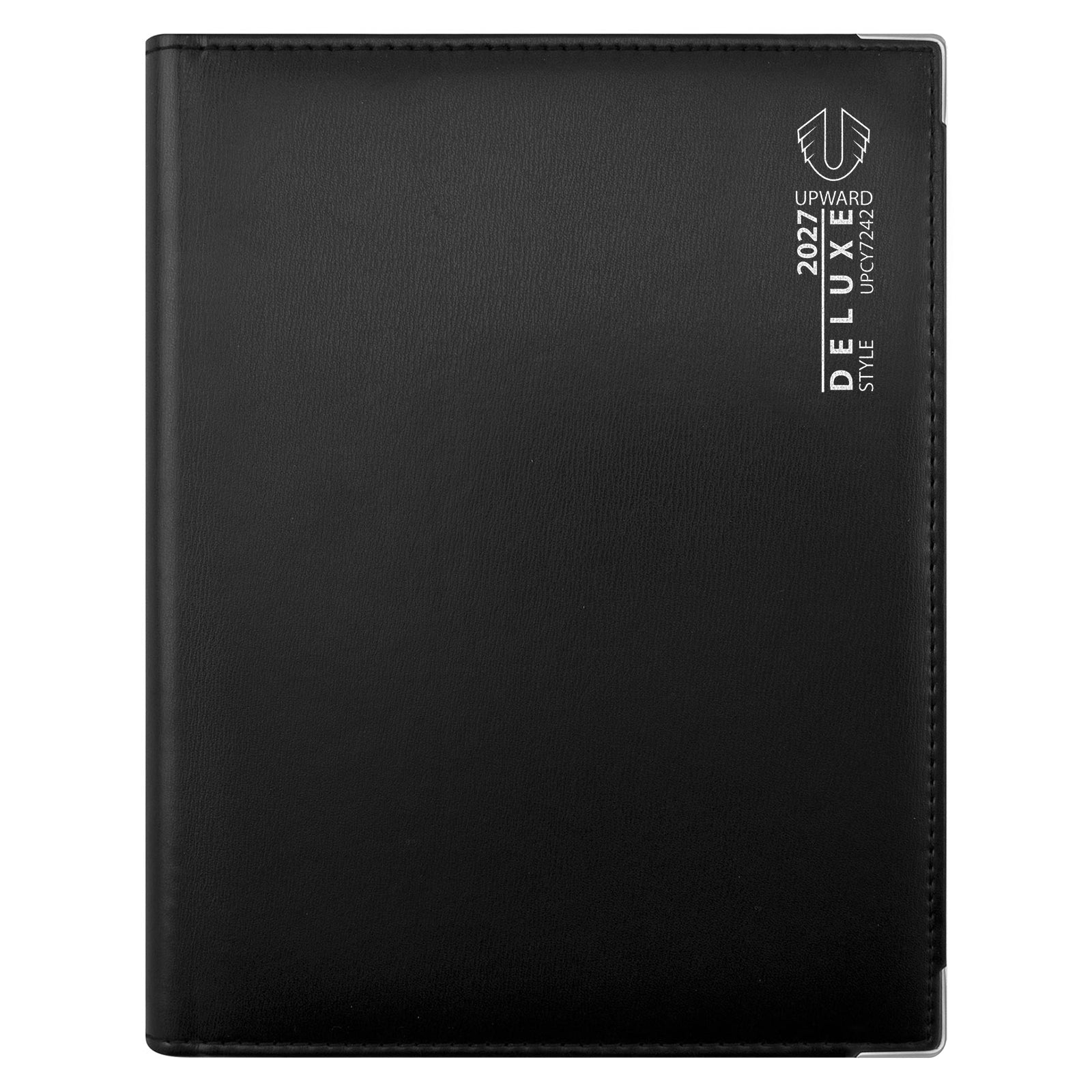 Upward Deluxe A5 PU Wire-O Day To Page Diary 2027 Black - image 1