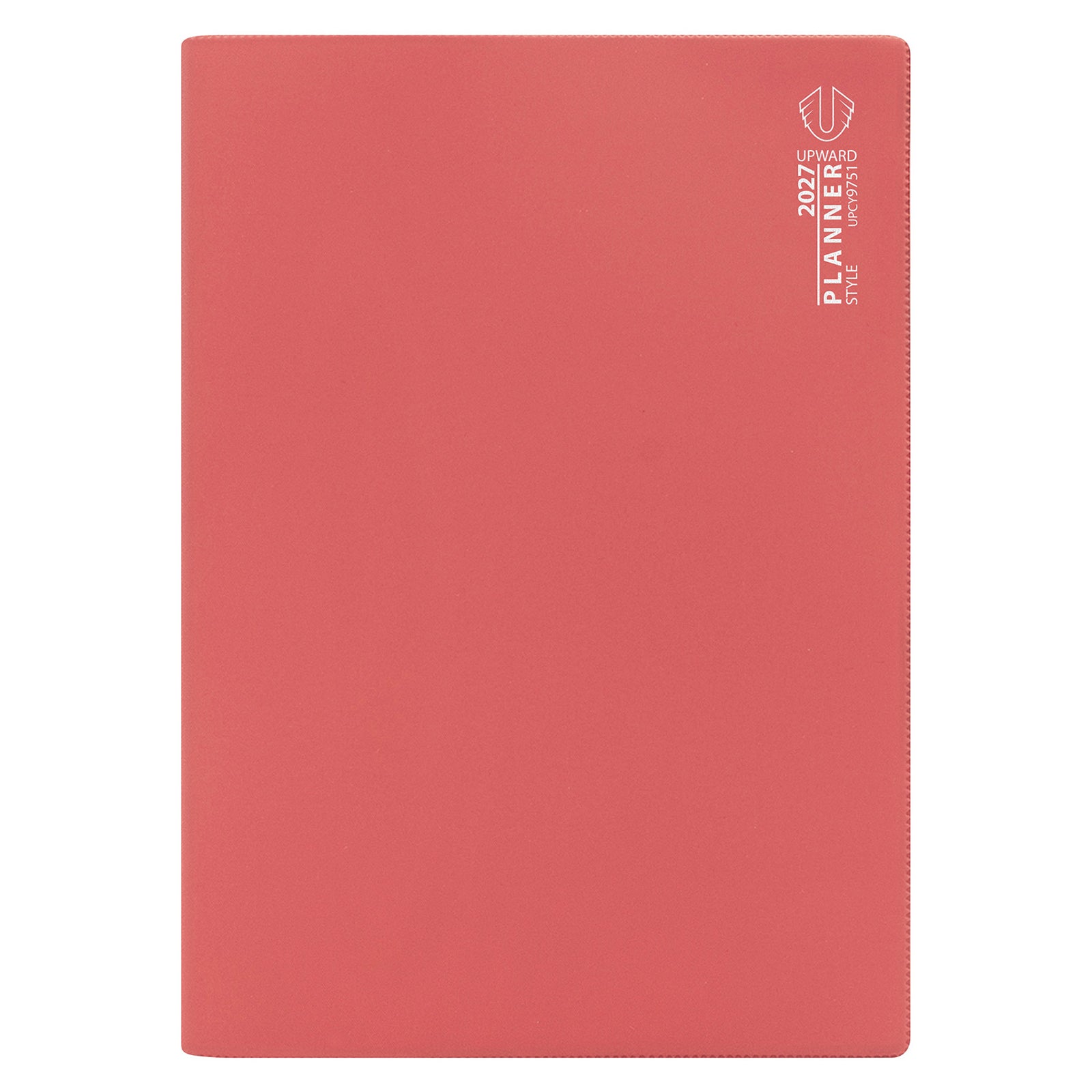 Studio product image of the Upward Planner 2027 A4 Month To View Diary. The bold red cover features minimalist branding and a professional appearance, making it suitable for business planning, academic scheduling and personal organisation throughout the year.