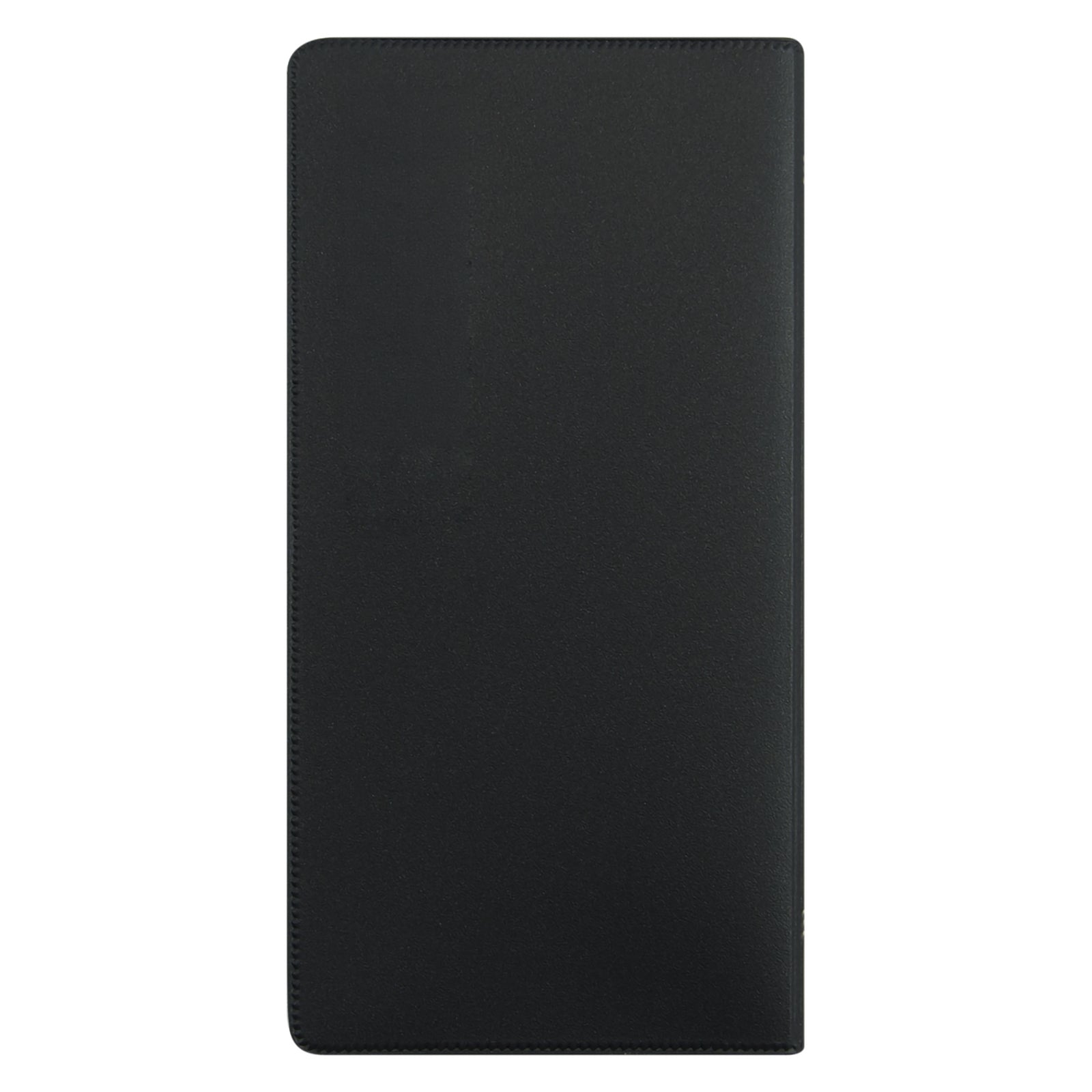 Rear cover view of the diary highlighting the clean black finish and durable construction. The compact profile demonstrates portability while maintaining a professional appearance suitable for business, study and personal use.