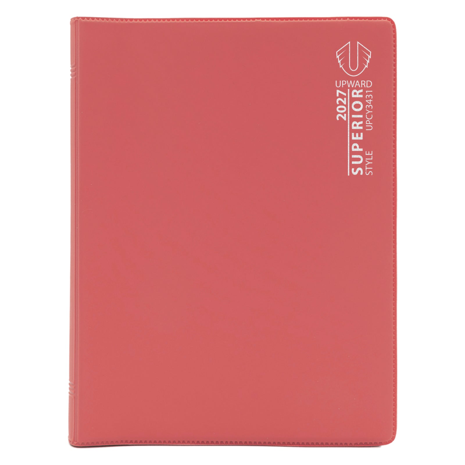Studio product image of the Upward Superior 2027 B6 Week To View Diary featuring a bright red cover with clean branding. The compact diary offers a portable and practical planning solution for managing weekly schedules throughout 2027.