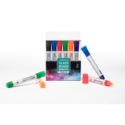 Visionchart VA802 Glassboard Bullet Point Markers Assorted Pack of 6