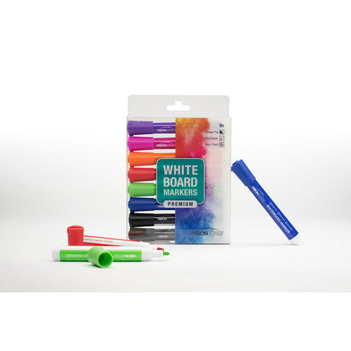 Visionchart VA803 Whiteboard Chisel Tip Markers Assorted Pack of 8