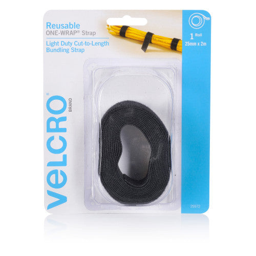Velcro Brand One Wrap Light Duty Reusable Bundling Strap 25mm x 2m Black
