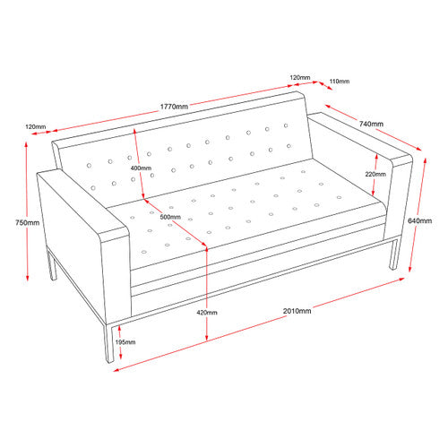 Rapidline Venus 3 Seater Lounge Black PU