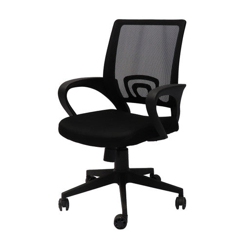 Rapidline Vesta Mesh Back Chair with Arms Black Fabric