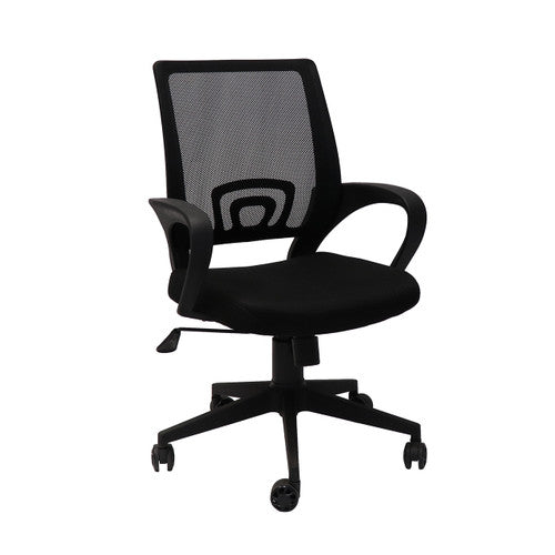Rapidline Vesta Mesh Back Chair with Arms Black Fabric