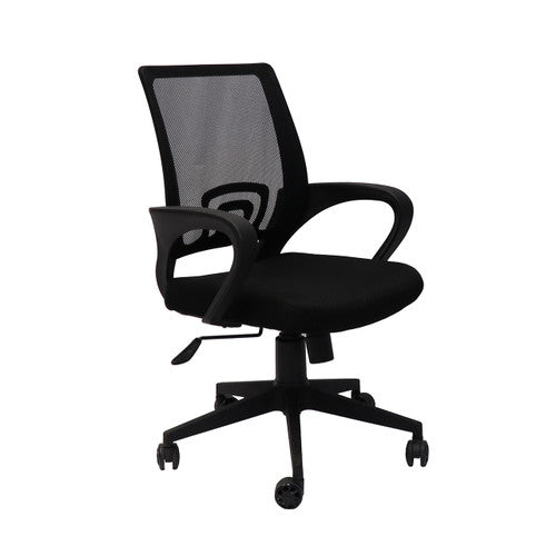 Rapidline Vesta Mesh Back Chair with Arms Black Fabric