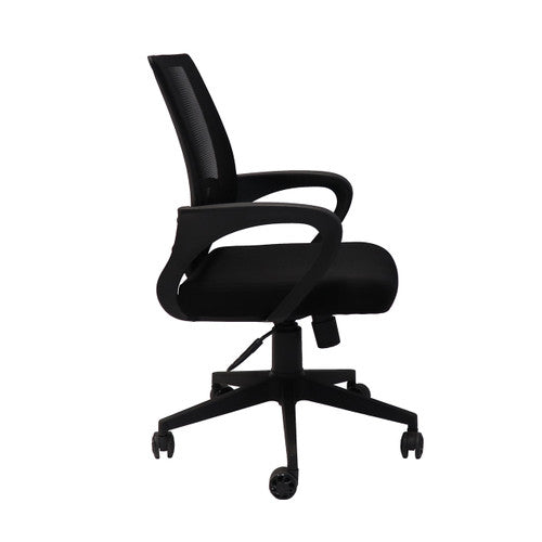 Rapidline Vesta Mesh Back Chair with Arms Black Fabric
