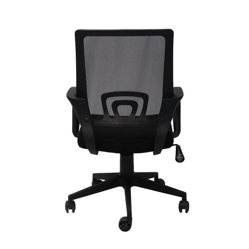 Rapidline Vesta Mesh Back Chair with Arms Black Fabric