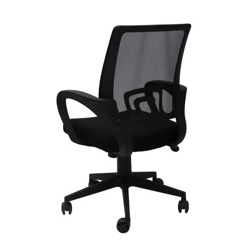 Rapidline Vesta Mesh Back Chair with Arms Black Fabric