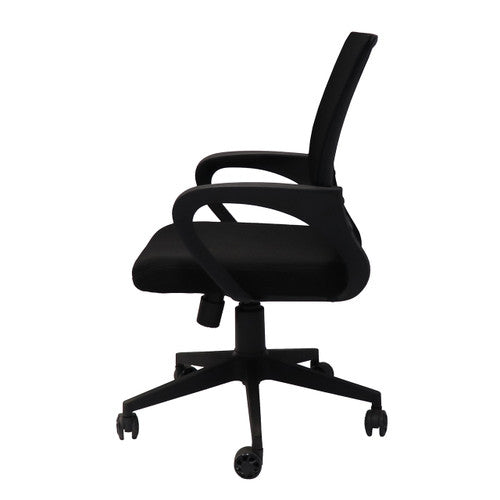 Rapidline Vesta Mesh Back Chair with Arms Black Fabric
