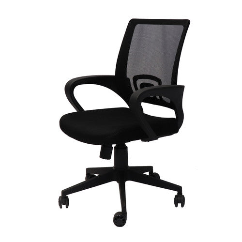Rapidline Vesta Mesh Back Chair with Arms Black Fabric