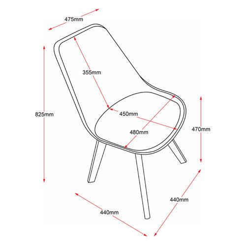 Rapidline Virgo Chair Oak Timber Leg Polypropylene Grey Shell with Black Seat Pad