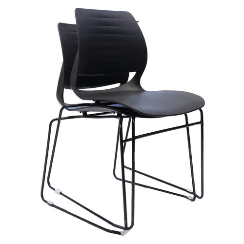 Rapidline Vivid Visitor Chair Sled Base Black