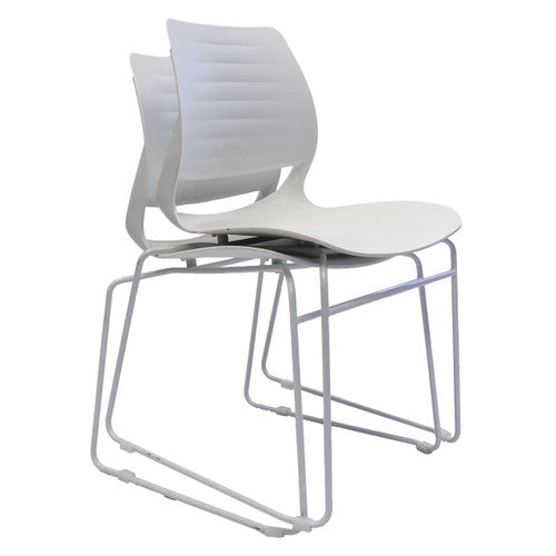 Rapidline Vivid Visitor Chair Sled Base White