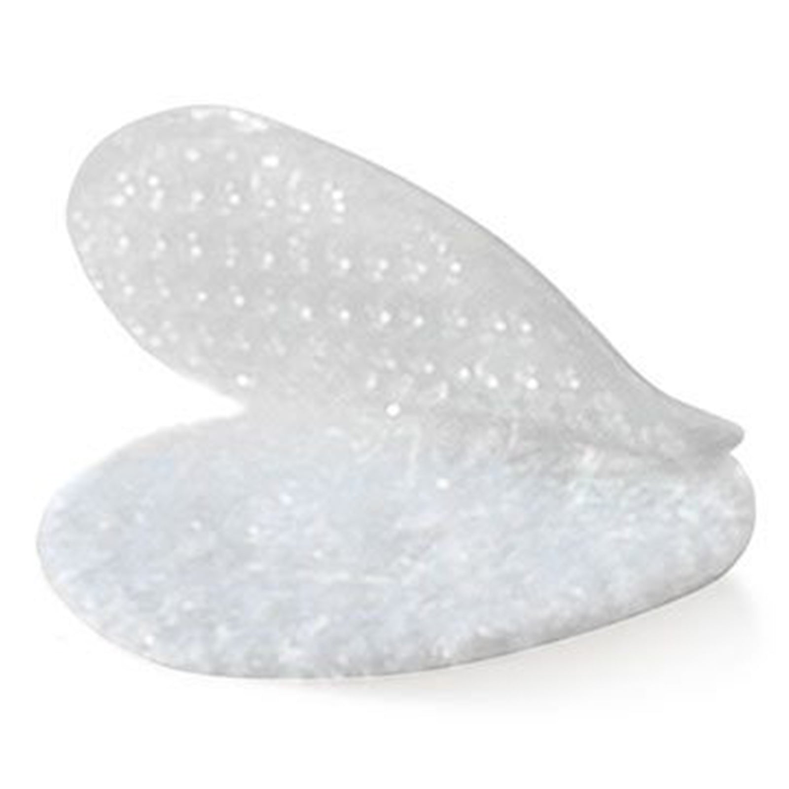 Close up product image of white VELCRO Brand removable mounting circles featuring a low profile hook and loop fastening surface designed for damage free hanging applications.