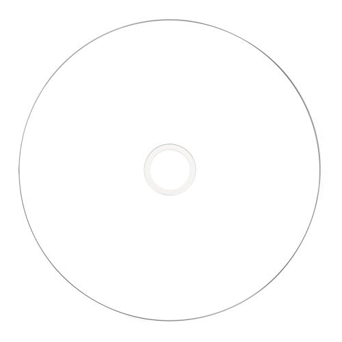 Close-up of Verbatim white inkjet printable CD-R disc surface showing print quality