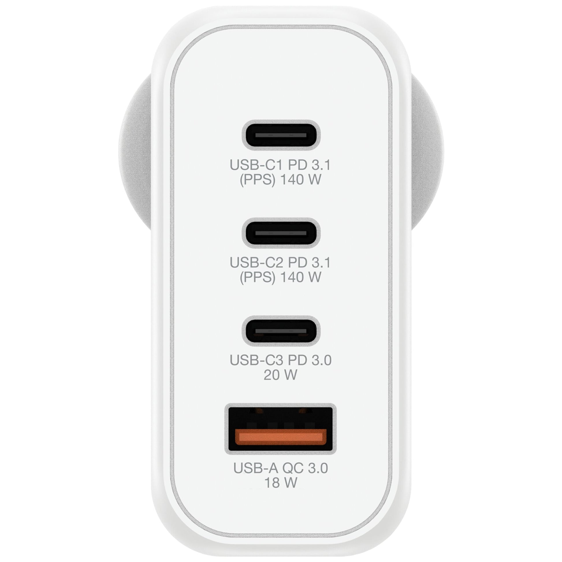 Verbatim GaN Wall Charger 4 Port 140W USB-A and USB-C-3