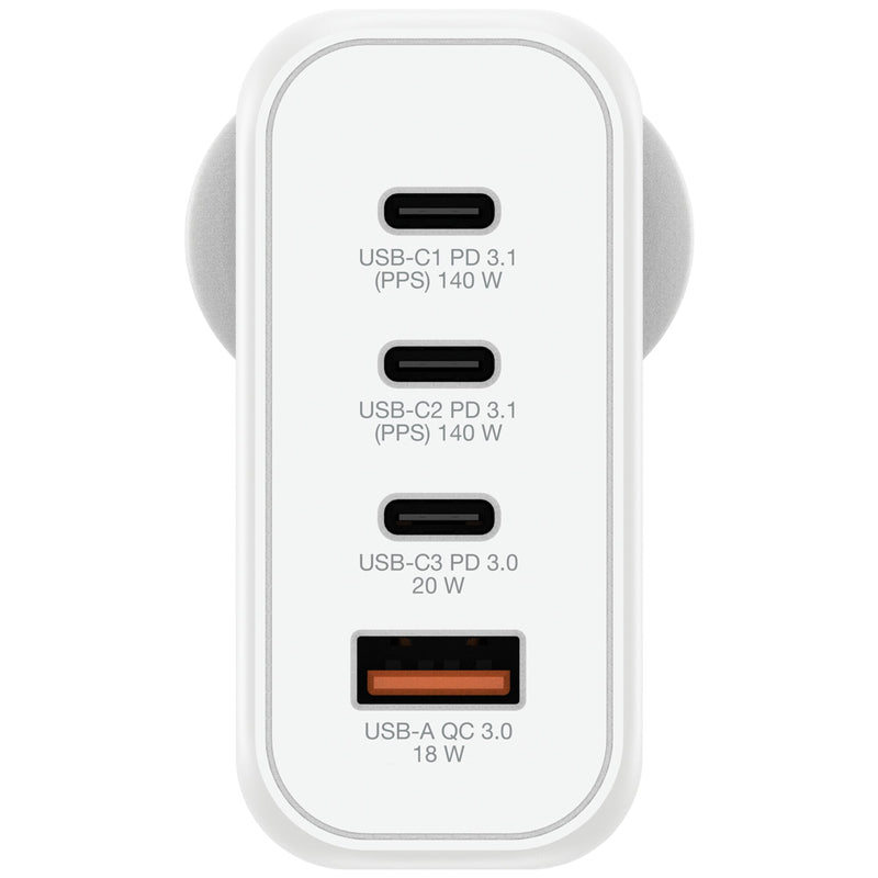 Verbatim GaN Wall Charger 4 Port 140W USB-A and USB-C-3