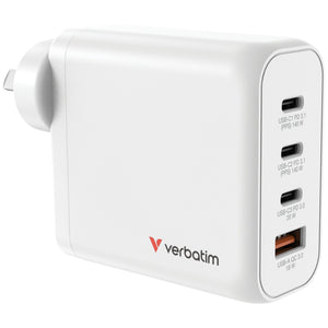 Verbatim GaN Wall Charger 4 Port 140W USB-A and USB-C