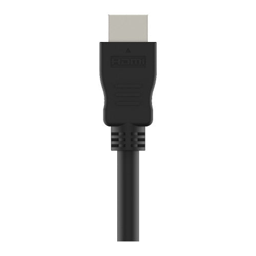HDMI cable connector angled to show the plug profile and finish