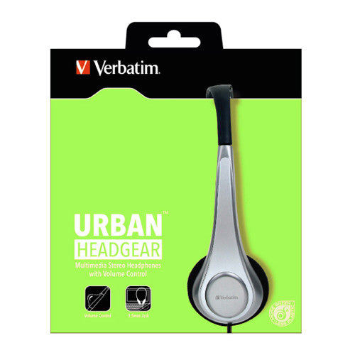 Verbatim Multimedia Headset AA41645 with adjustable in-line volume control and 3.5mm jack