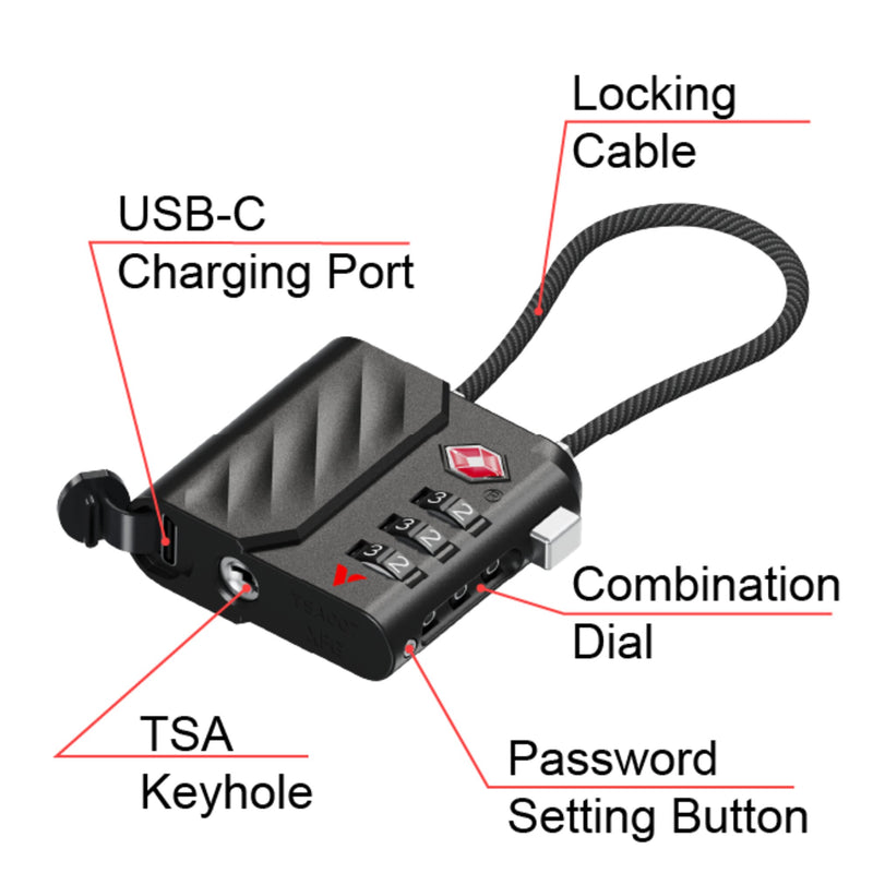 Verbatim My Finder Dual TSA Travel Lock-4
