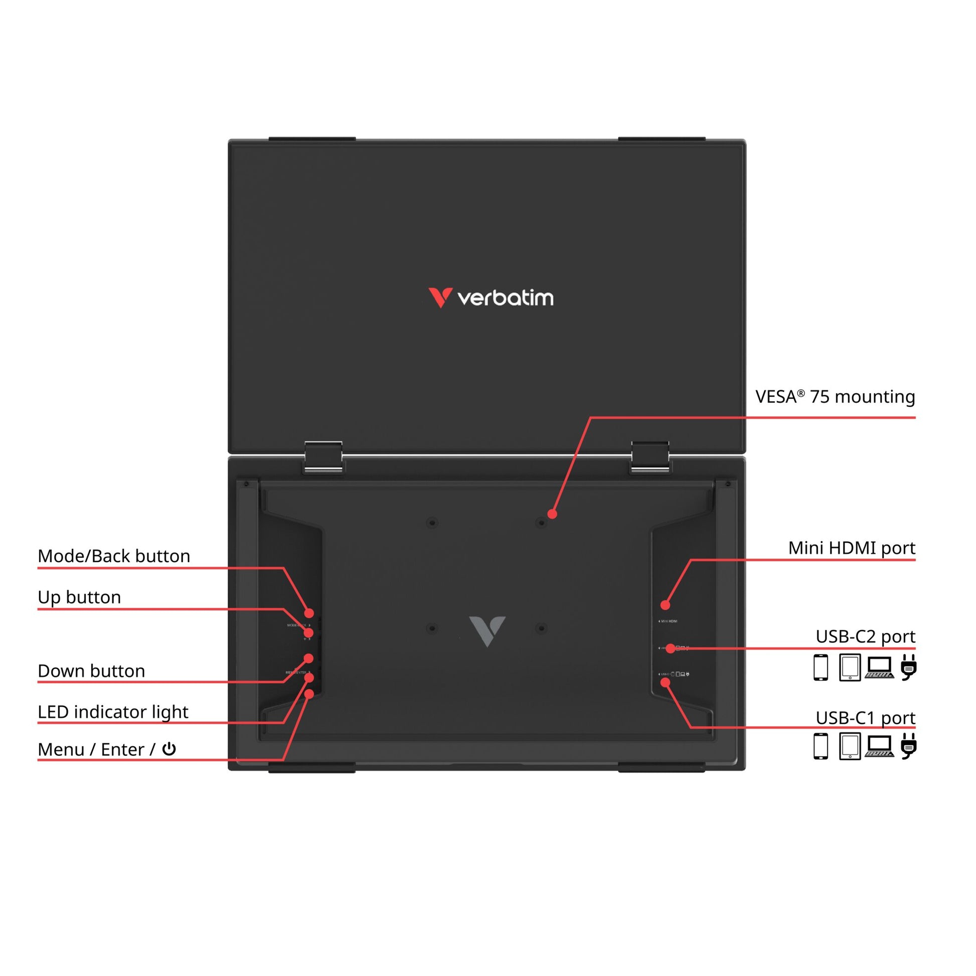 Verbatim Portable Dual Monitor 15.6 Inch Full HD-3