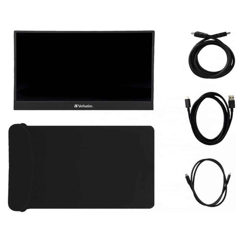 Side profile of the Verbatim portable monitor highlighting its 6mm slim design