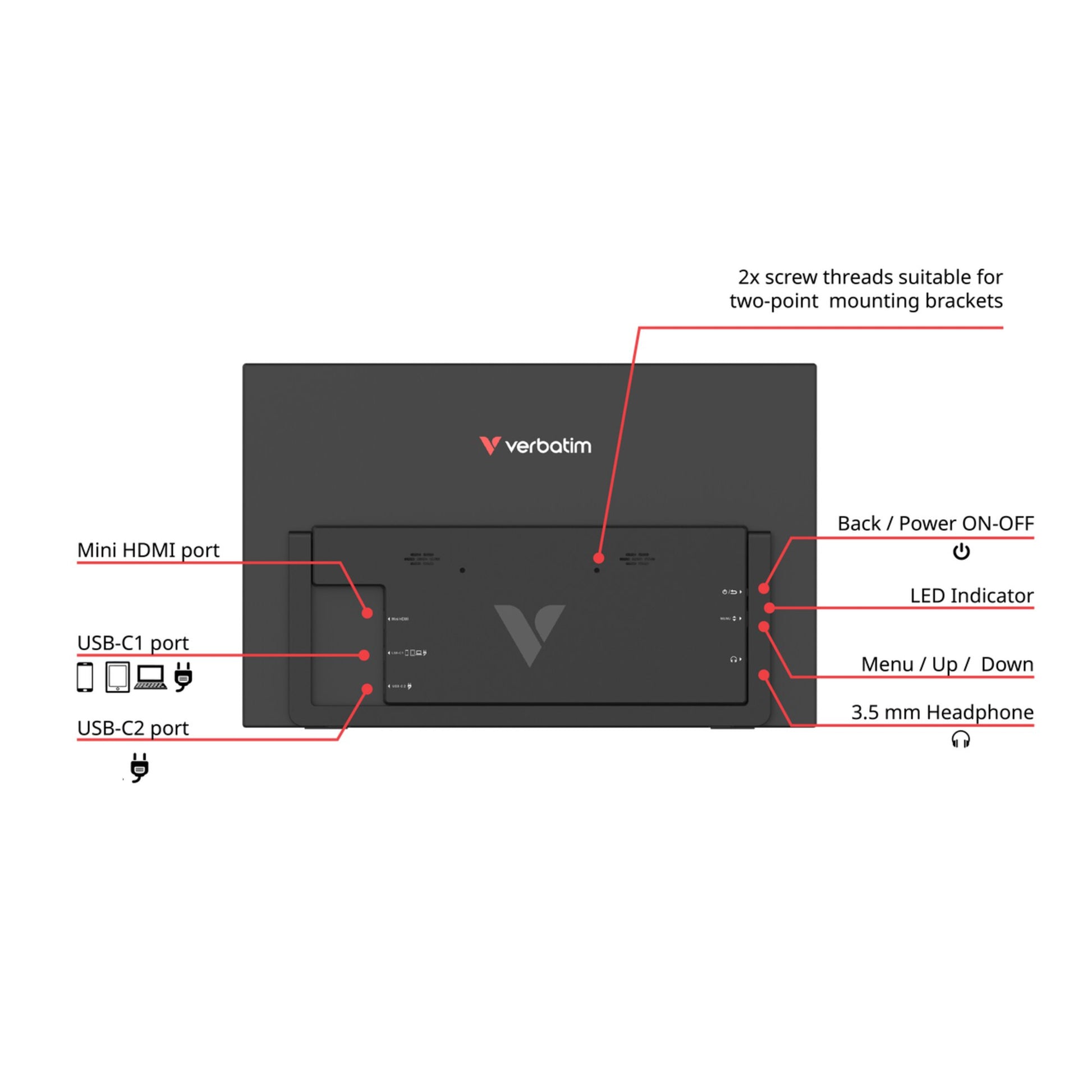 Verbatim Portable Monitor 15.6 Inch Full HD-3