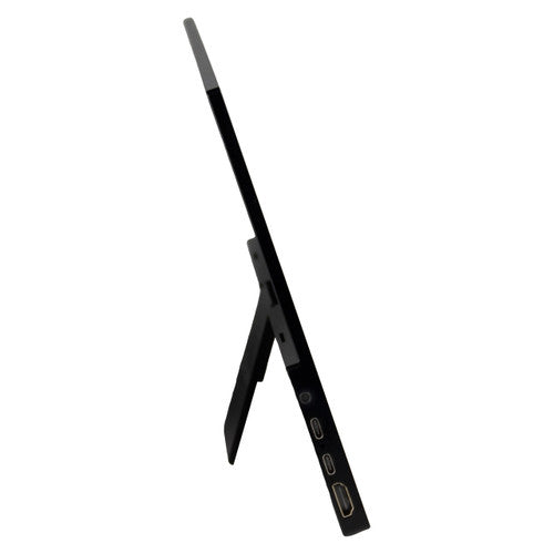 USB-C cable connected to Verbatim portable touchscreen monitor