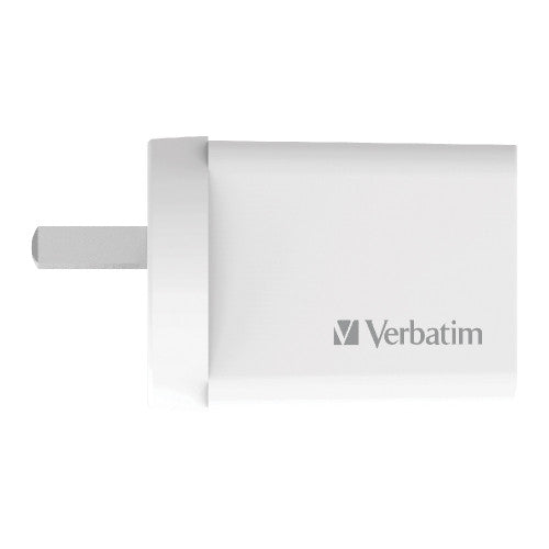 Side profile of Verbatim 2.4A USB charger highlighting compact form factor