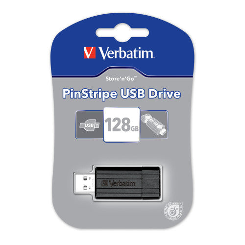 Verbatim Store n Go Pinstripe USB Drive Black 128GB - image 1