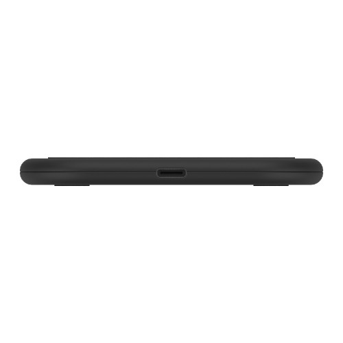Smartphone placed on the Verbatim wireless charger pad beginning to charge