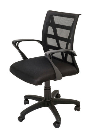 Rapidline Vienna Mesh Back Chair with Arms Black Fabric