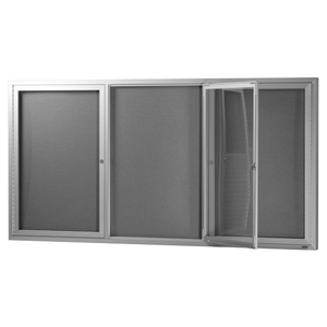 Visionchart BN-HDC-1890SL Be Noticed Hinged Door Notice Case Silver 3 Door 1830 x 915mm