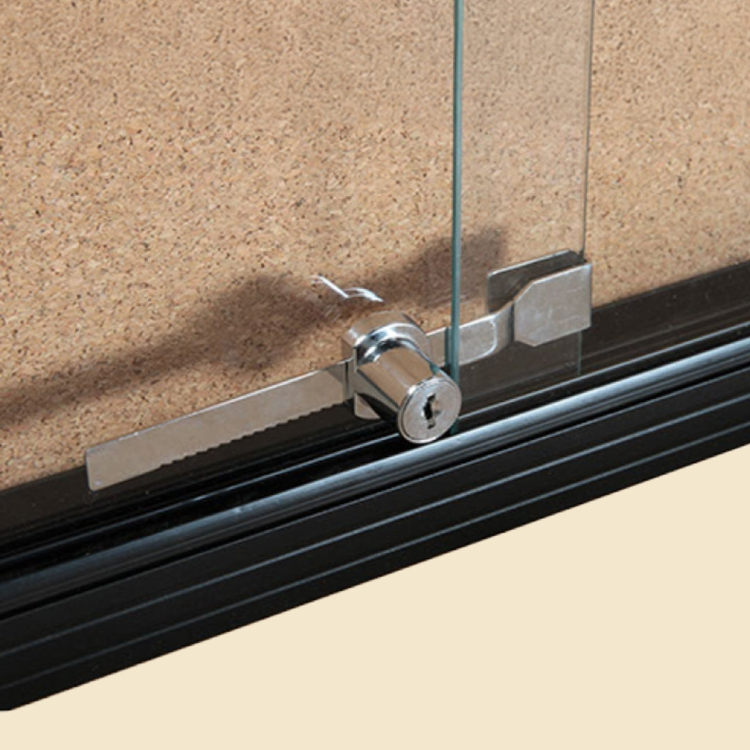Visionchart BN-SGC-1590BC Be Noticed Sliding Door Notice Case Black 2 Door Cork 1525 x 915mm - view 1
