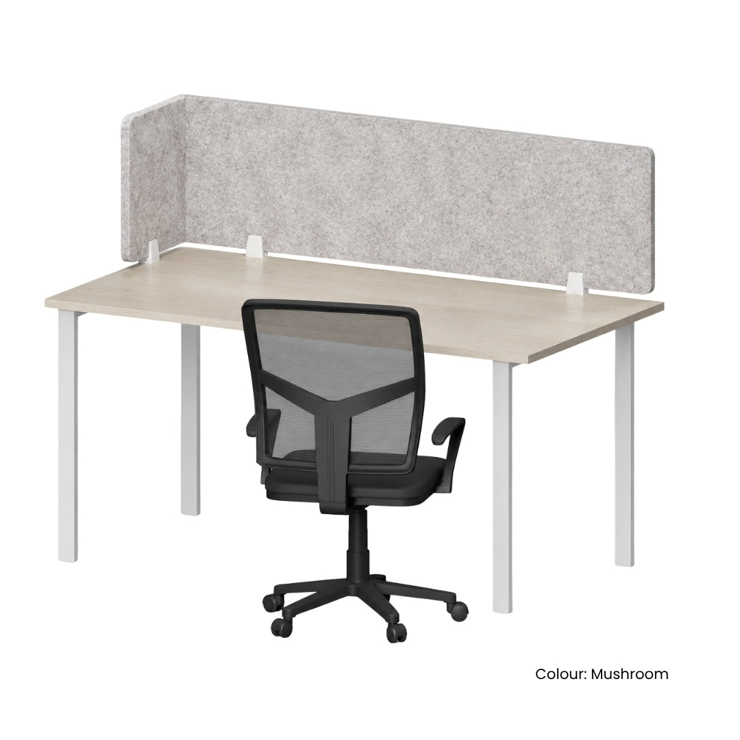 Visionchart DS24-LA-1840 SANA Serenity Desk Screen 24mm Above Desk with Side Bar 1800x400x300mm. Alternate view 1. Supplied product image from Visionchart for Mega Office Supplies.